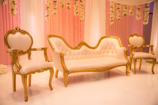 Wave Sofa with Low Back Round Chair 